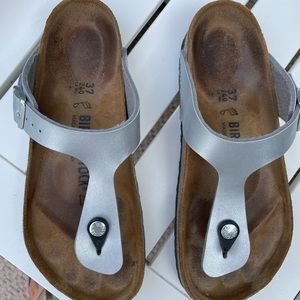 Silver birkenstocks